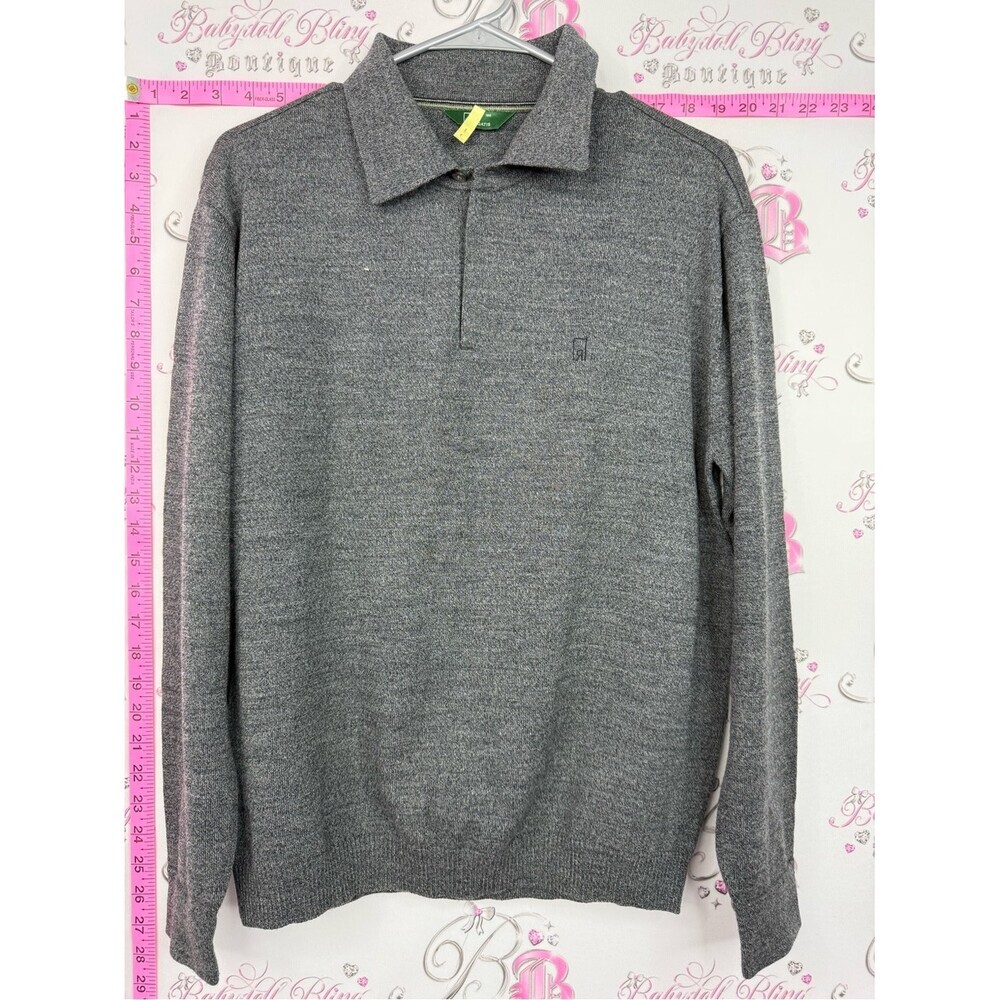 Rogatis Men's Heather Grey Zip-Neck Sweater